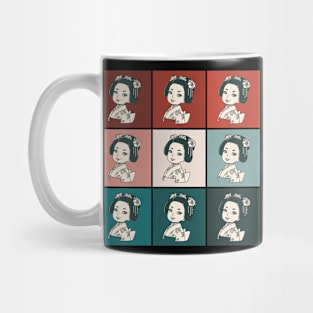 Vintage Japanese Retro Colorful Geisha Pop Art 433 Mug